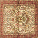 Square Machine Washable Persian Brown Traditional Rug, wshtr3960brn