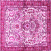 Square Machine Washable Persian Pink Traditional Rug, wshtr3960pnk