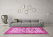 Machine Washable Persian Pink Traditional Rug in a Living Room, wshtr3960pnk