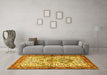 Machine Washable Persian Yellow Traditional Rug in a Living Room, wshtr3960yw