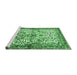 Sideview of Machine Washable Persian Emerald Green Traditional Area Rugs, wshtr3960emgrn