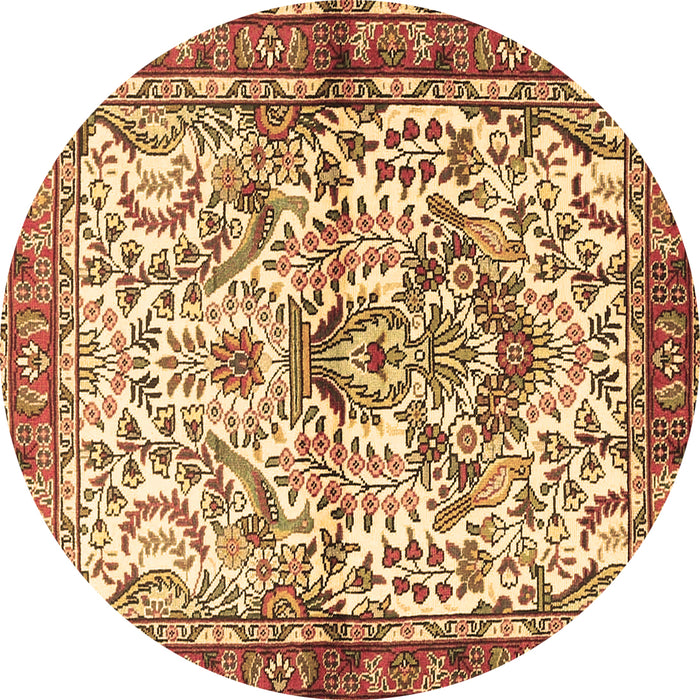 Round Persian Brown Traditional Rug, tr3960brn