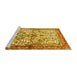 Sideview of Machine Washable Persian Yellow Traditional Rug, wshtr3960yw