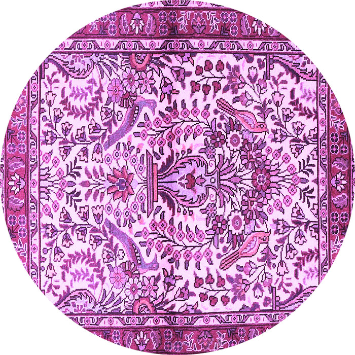 Round Persian Purple Traditional Rug, tr3960pur