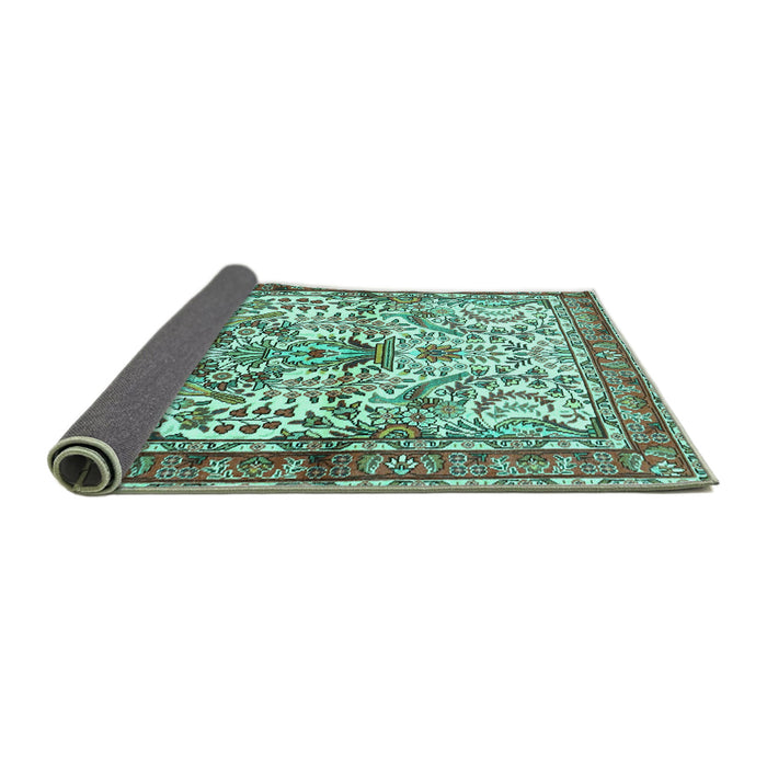 Sideview of Persian Turquoise Traditional Rug, tr3960turq