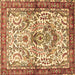 Square Persian Brown Traditional Rug, tr3960brn
