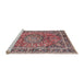 Sideview of Machine Washable Traditional Brown Red Rug, wshtr3961