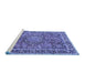 Sideview of Machine Washable Persian Blue Traditional Rug, wshtr3961blu