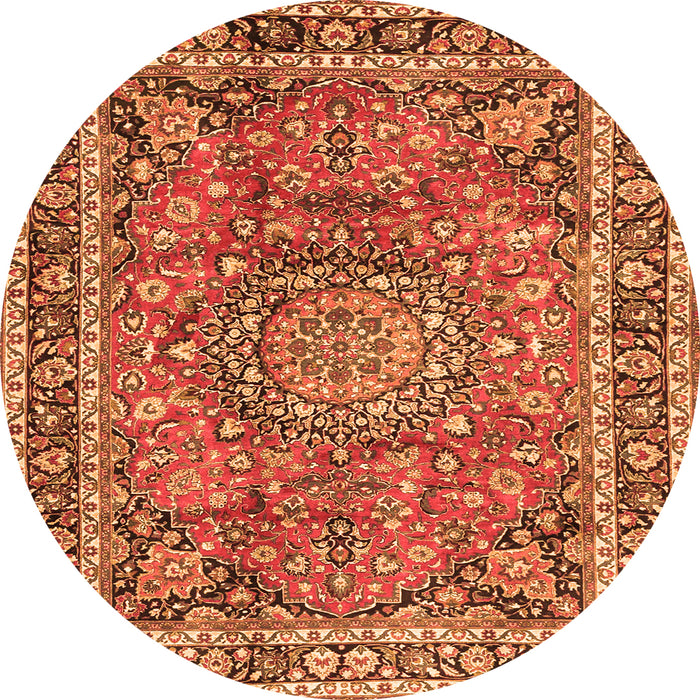 Machine Washable Persian Orange Traditional Area Rugs, wshtr3961org