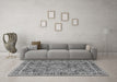 Machine Washable Persian Gray Traditional Rug in a Living Room,, wshtr3961gry