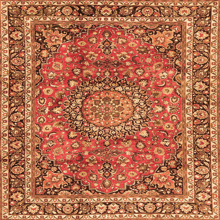 Serging Thickness of Persian Orange Traditional Rug, tr3961org