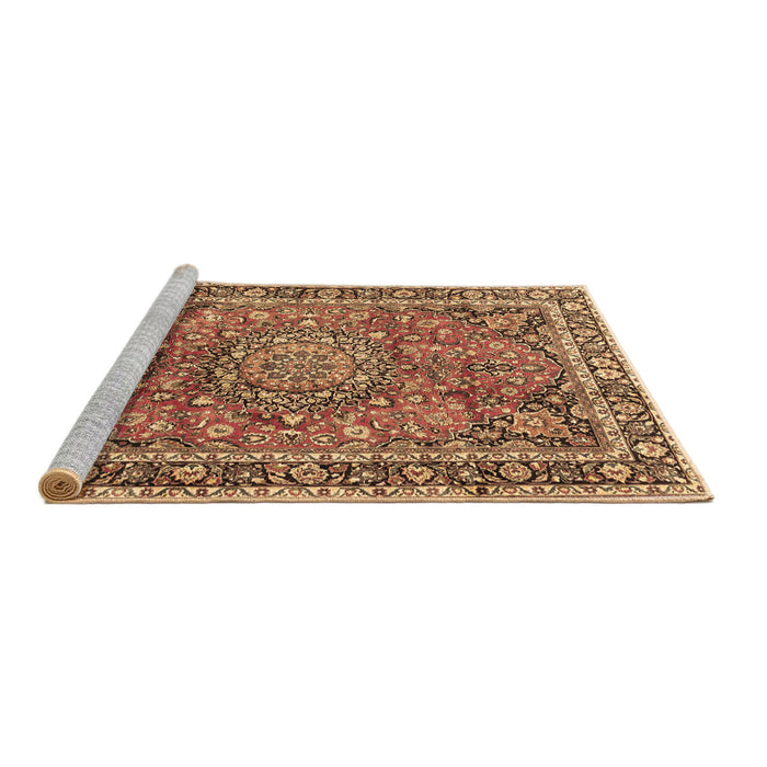 Sideview of Machine Washable Persian Brown Traditional Rug, wshtr3961brn