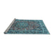 Sideview of Machine Washable Persian Light Blue Traditional Rug, wshtr3961lblu