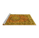 Sideview of Machine Washable Persian Yellow Traditional Rug, wshtr3961yw