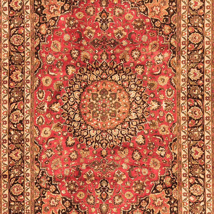 Serging Thickness of Machine Washable Persian Orange Traditional Area Rugs, wshtr3961org