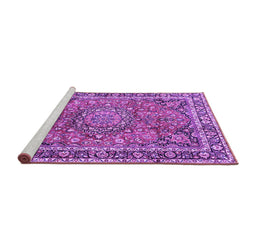 Sideview of Machine Washable Persian Purple Traditional Area Rugs, wshtr3961pur