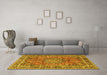 Machine Washable Persian Yellow Traditional Rug in a Living Room, wshtr3961yw