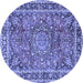 Round Persian Blue Traditional Rug, tr3961blu