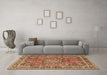 Machine Washable Persian Brown Traditional Rug in a Living Room,, wshtr3961brn