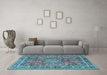 Machine Washable Persian Light Blue Traditional Rug in a Living Room, wshtr3961lblu