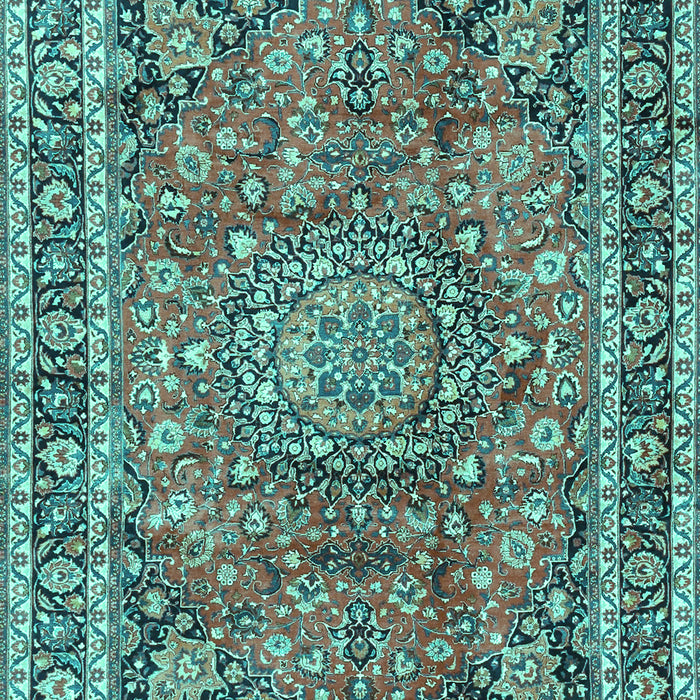 Machine Washable Persian Turquoise Traditional Area Rugs, wshtr3961turq