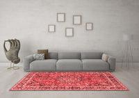 Machine Washable Persian Red Traditional Rug, wshtr3961red