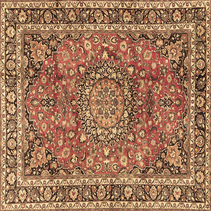 Square Persian Brown Traditional Rug, tr3961brn