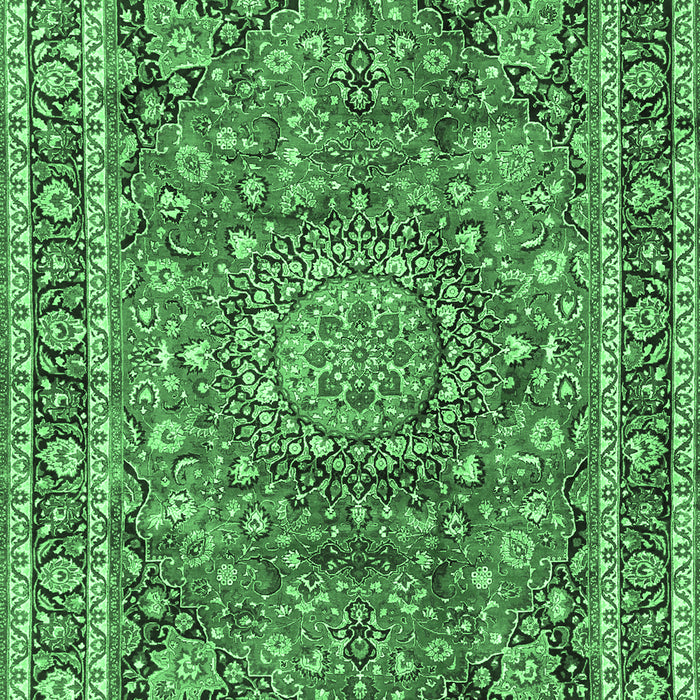 Machine Washable Persian Emerald Green Traditional Area Rugs, wshtr3961emgrn