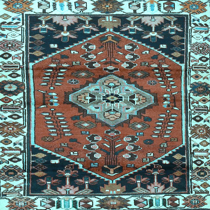Square Persian Light Blue Traditional Rug, tr3962lblu