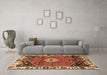 Machine Washable Persian Brown Traditional Rug in a Living Room,, wshtr3962brn