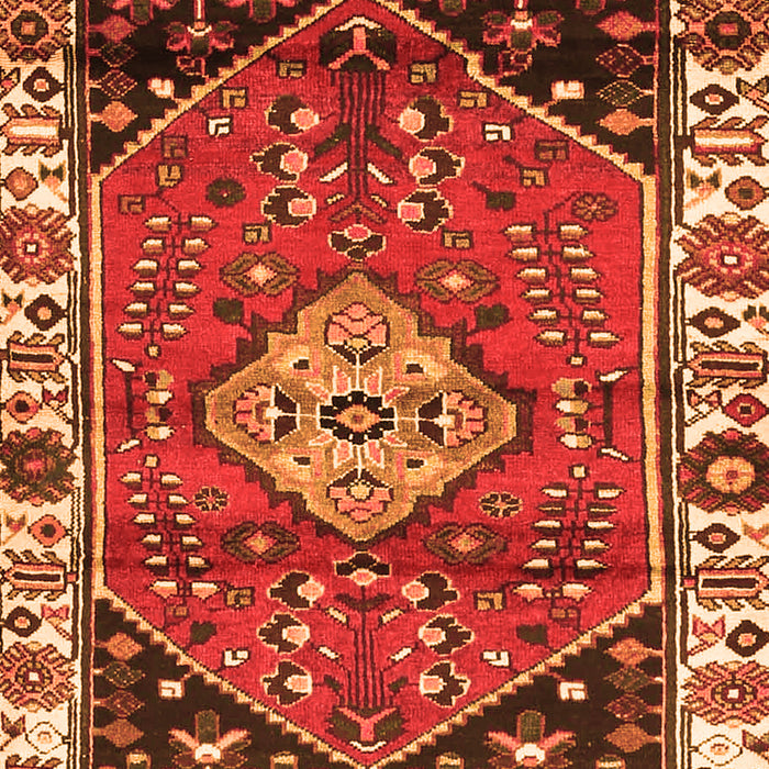 Serging Thickness of Machine Washable Persian Orange Traditional Area Rugs, wshtr3962org