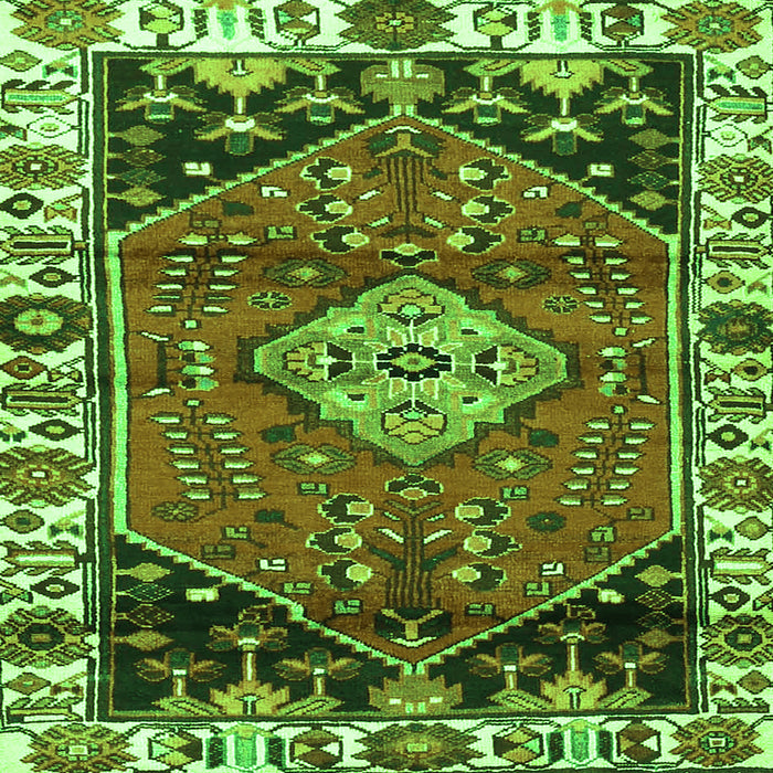 Serging Thickness of Persian Green Traditional Rug, tr3962grn