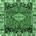 Square Persian Emerald Green Traditional Rug, tr3962emgrn