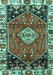 Machine Washable Persian Turquoise Traditional Area Rugs, wshtr3962turq