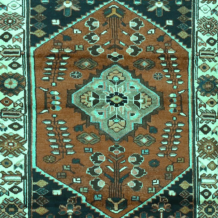 Machine Washable Persian Turquoise Traditional Area Rugs, wshtr3962turq