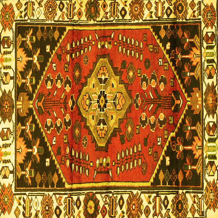 Square Persian Yellow Traditional Rug, tr3962yw