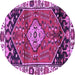 Round Persian Purple Traditional Rug, tr3962pur