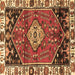 Square Persian Brown Traditional Rug, tr3962brn