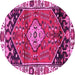 Round Persian Pink Traditional Rug, tr3962pnk