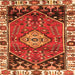 Round Machine Washable Persian Orange Traditional Area Rugs, wshtr3962org