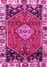 Machine Washable Persian Pink Traditional Rug, wshtr3962pnk