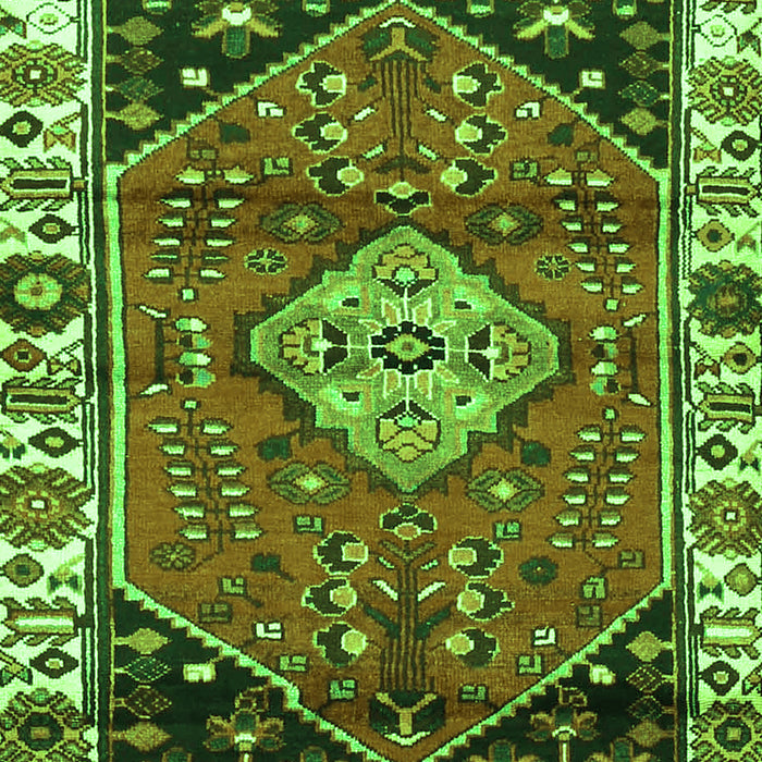 Serging Thickness of Machine Washable Persian Green Traditional Area Rugs, wshtr3962grn