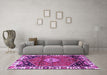 Machine Washable Persian Purple Traditional Area Rugs in a Living Room, wshtr3962pur