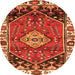 Square Persian Orange Traditional Rug, tr3962org