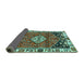 Sideview of Persian Turquoise Traditional Rug, tr3962turq