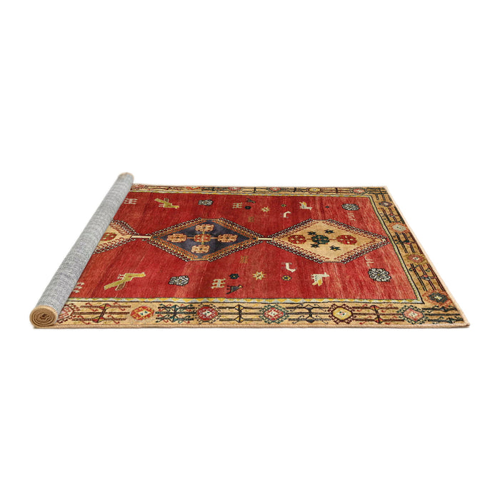 Sideview of Machine Washable Traditional Red Rug, wshtr3963
