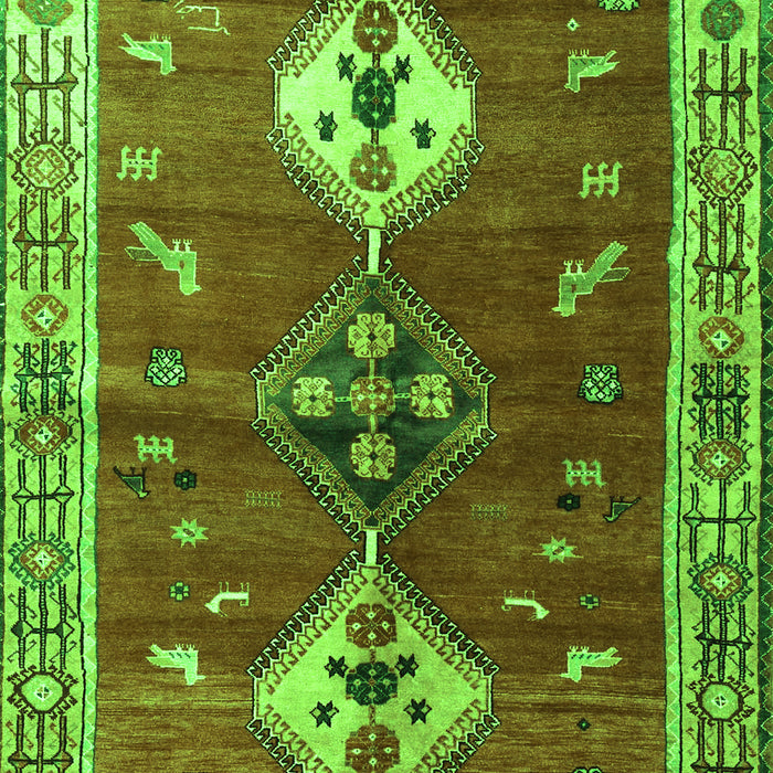 Serging Thickness of Machine Washable Persian Green Traditional Area Rugs, wshtr3963grn