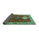 Sideview of Persian Turquoise Traditional Rug, tr3963turq