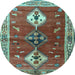 Round Machine Washable Persian Light Blue Traditional Rug, wshtr3963lblu