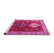 Sideview of Machine Washable Persian Pink Traditional Rug, wshtr3963pnk